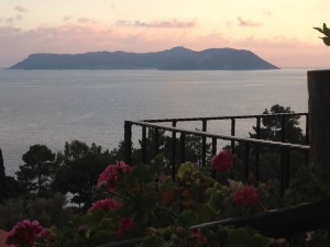 View from the terrace restaurant at Hotel Hideaway, across to the Greek Island of Meis (Kastellorizo)